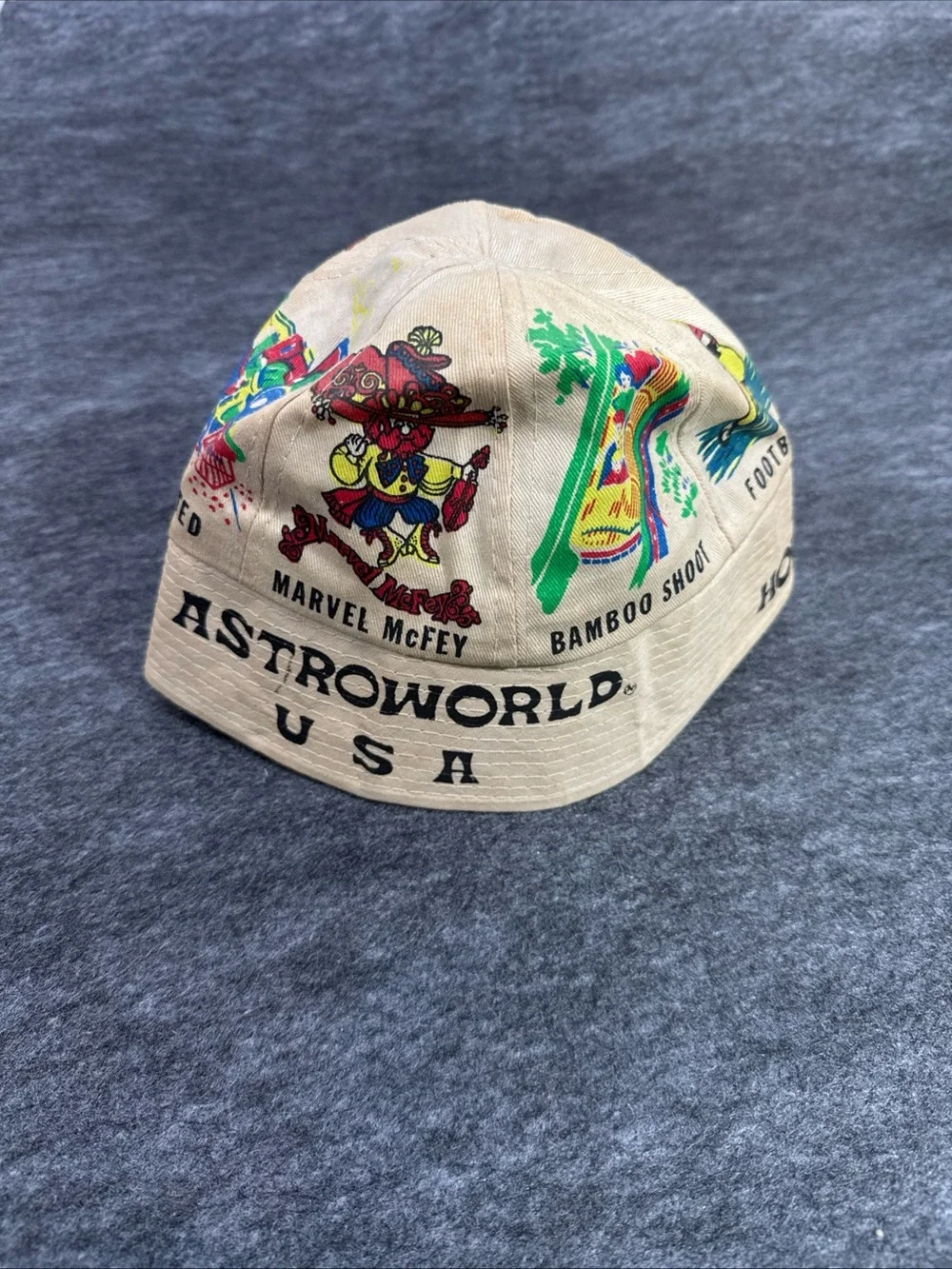 Vintage Astroworld Houston Texas Bucket Hat Astrodome Theme Park 80s 90s Mcfey